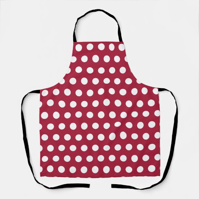 Beerenrotes Weißes Punkte-Muster-Design Schürze (Vorderseite)