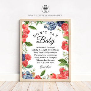 Beerens "Sag nicht Baby" Baby Shower Spiel Schild