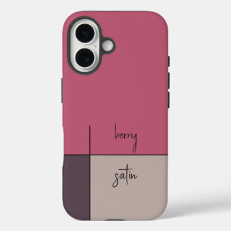 Beerensatin, rosa grau, abstrakte moderne Kunst iPhone 16 Hülle