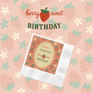 Beerensüße Begrüßung zum ersten Geburtstag Serviette