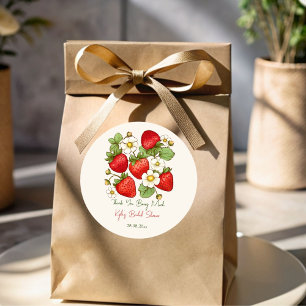 Beerensüße Frucht Erdbeere Hochzeitsdusche Favorit Runder Aufkleber