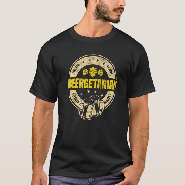 Beergetarian Graphic Homebrewing Winemaking Brewer T-Shirt (Vorderseite)