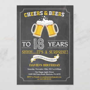 Beers and Bers 18. Geburtstag Einladungskarte