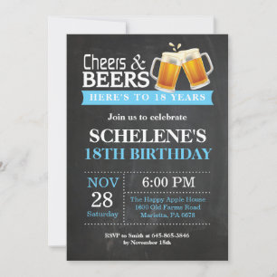 Beers and Bers 18. Geburtstag Einladungskarte