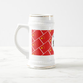 Beers Cheers CHINA FLAG 干 杯 Cartoon Bierglas