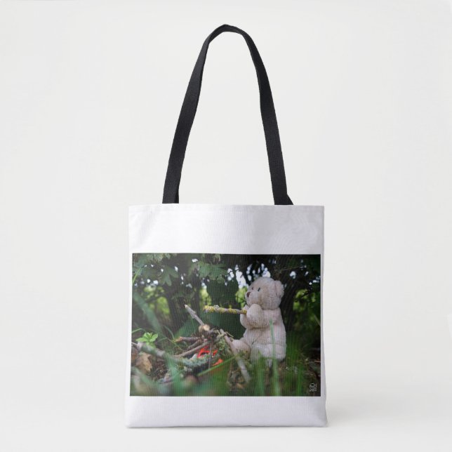Beertje dat bij kampvuur zit. tasche (Vorderseite)