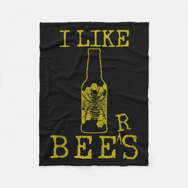 Bees &amp; Beer - Funny Quote Beekeeng Beekeeper G Fleecedecke (Vorderseite)