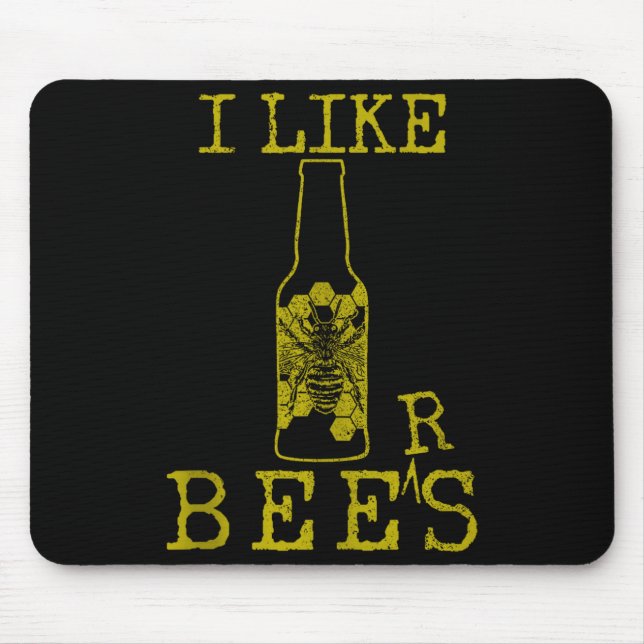 Bees &amp; Beer - Funny Quote Beekeeng Beekeeper G Mousepad (Vorne)