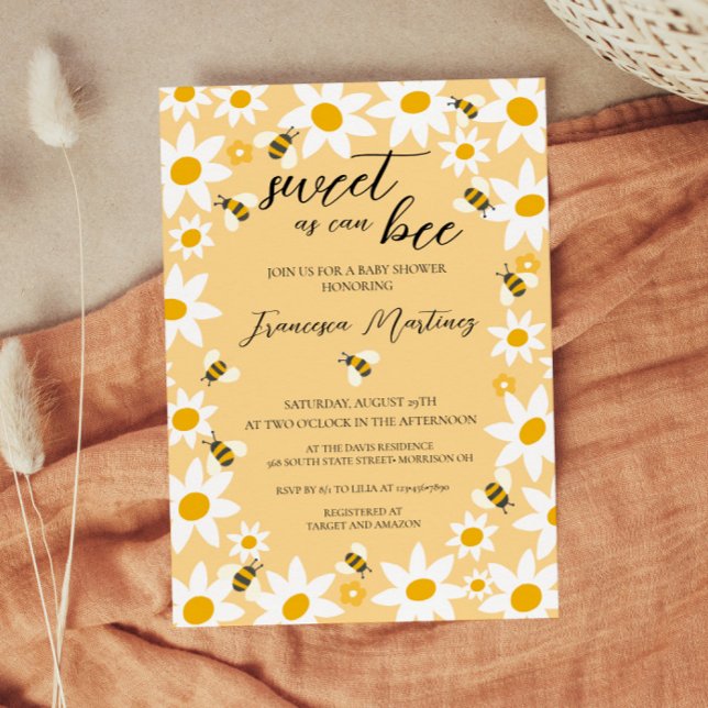 Bees and Daisies Baby Shower Invitation (Créateur téléchargé)