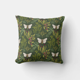 Bees and Foliage Throw Pillow Kissen