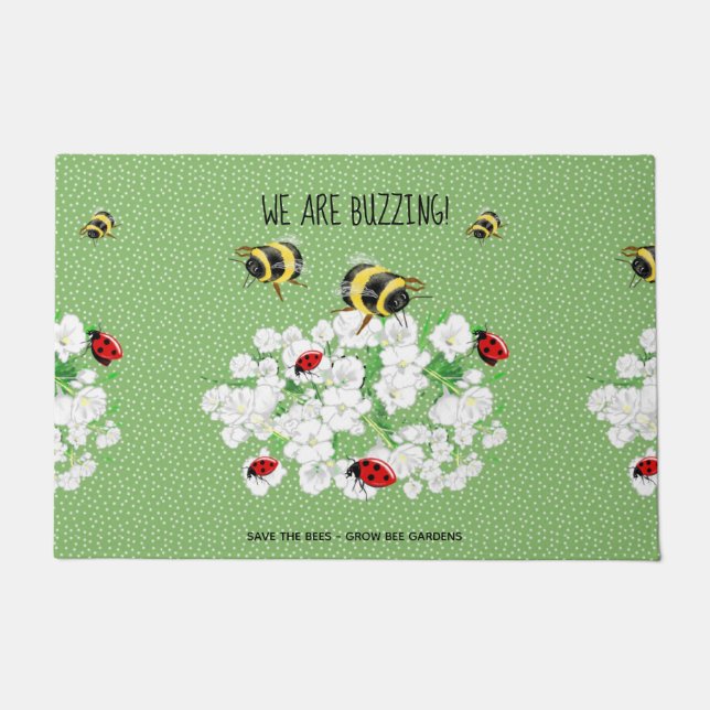 BEES and LadyBugs - Art of LeahG Rette die Bienen Fußmatte (Vorderseite)