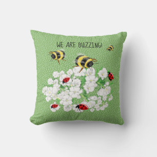 BEES and LadyBugs - Art of LeahG Rette die Bienen Kissen