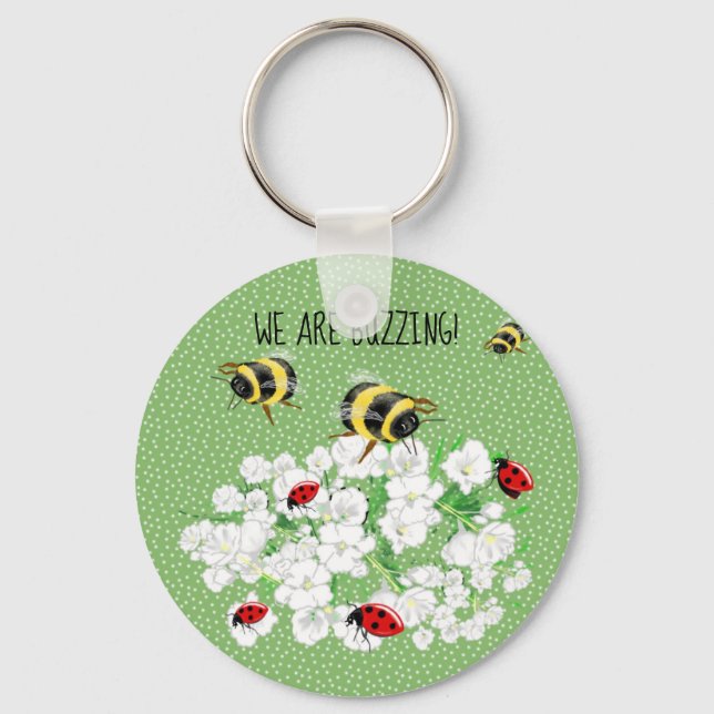 BEES and LadyBugs - Art of LeahG Rette die Bienen Schlüsselanhänger (Vorderseite)