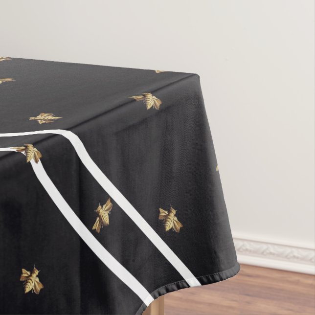 Bees – Bienen – Bee – Biene black & white stripes Tischdecke (Beispiel)