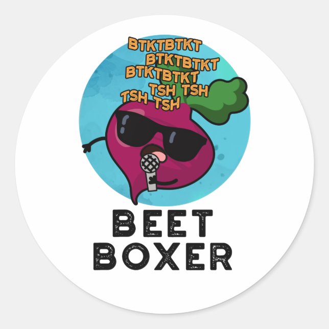 Beet Boxer Funny Beet Pub Runder Aufkleber (Vorderseite)