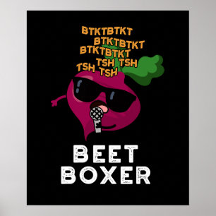 Beet Boxer Funny Beet Puff Dark BG Poster