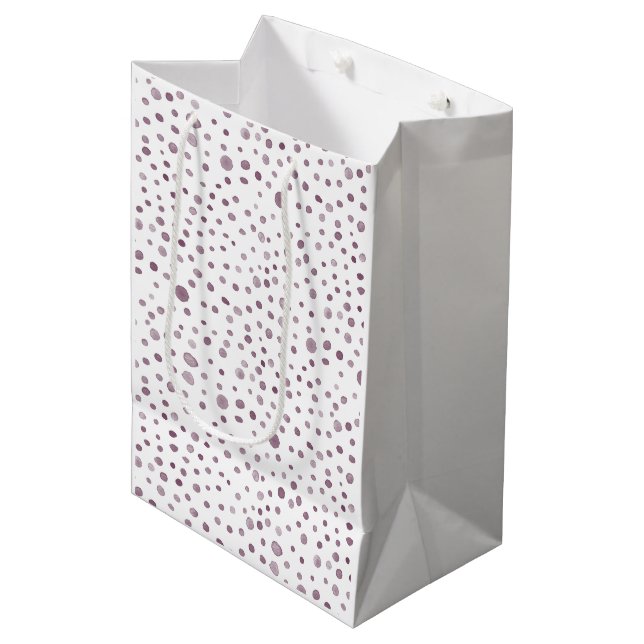 Beet Confetti Wasserfarben Dots Geschenktasche Mittlere Geschenktüte (Vorderseite Schrägansicht)