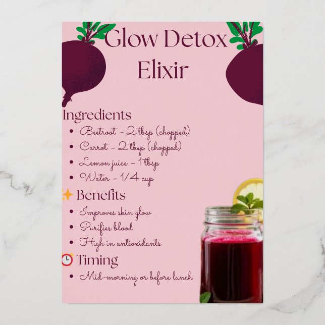 Beet Ginger Lemon Shot Folieneinladung (Vorderseite)