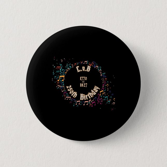 Beethoven 250. Geburtstag Clic Musik Geschenkidee  Button (Vorderseite)