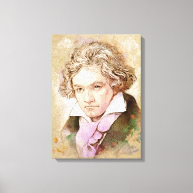 Beethoven auf Leinwand - Wasserfarben (Vorderseite)