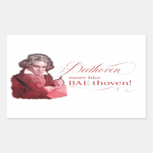 Beethoven BAEthoven Klassischer Komponist Wortspie Rechteckiger Aufkleber