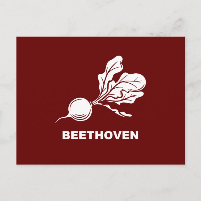 Beethoven Beets Fun typografisch, modern minimalis Postkarte (Vorderseite)