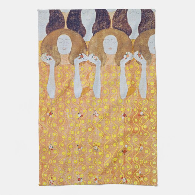 Beethoven Frieze (Detail), Gustav Klimt Geschirrtuch (Vertikal)