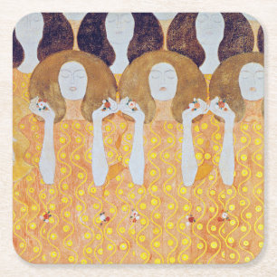 Beethoven Frieze (Detail), Gustav Klimt Rechteckiger Pappuntersetzer