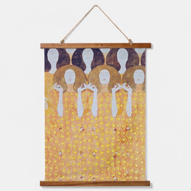 Beethoven Frieze (Detail), Gustav Klimt Wandteppich Mit Holzrahmen (Vorderseite)