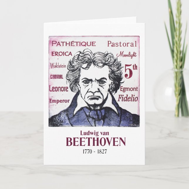 Beethoven-Grußkarte Karte (Vorderseite)