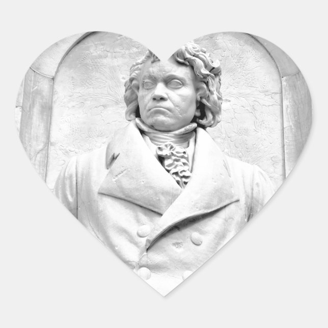 Beethoven Herz-Aufkleber (Vorderseite)