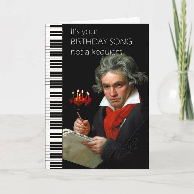 Beethoven Humor Birthday Card Karte (Vorderseite)