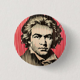 Beethoven im optischen Täuschungsstil von BAUHAUS Button