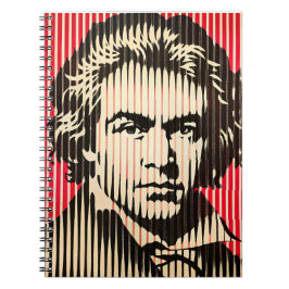 Beethoven im optischen Täuschungsstil von BAUHAUS Notizblock