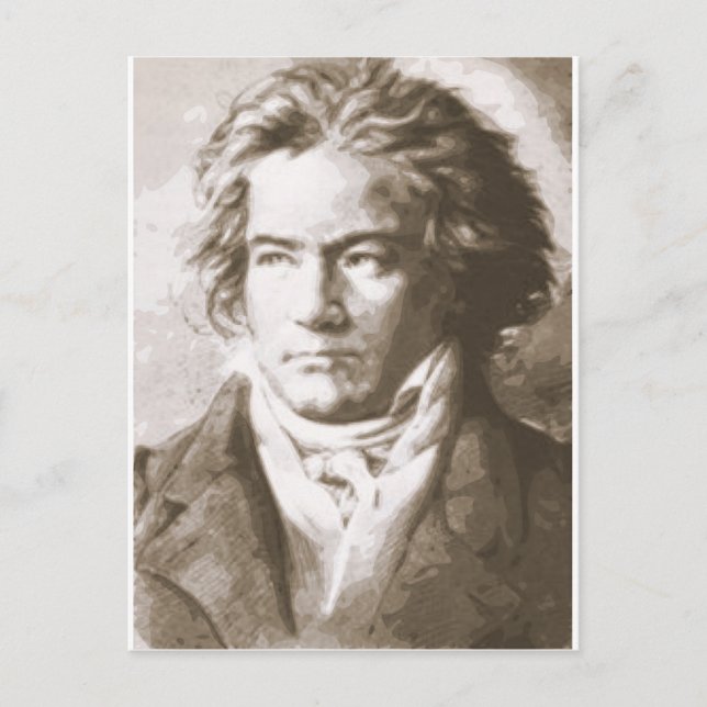 Beethoven in Sepia Postkarte (Vorderseite)