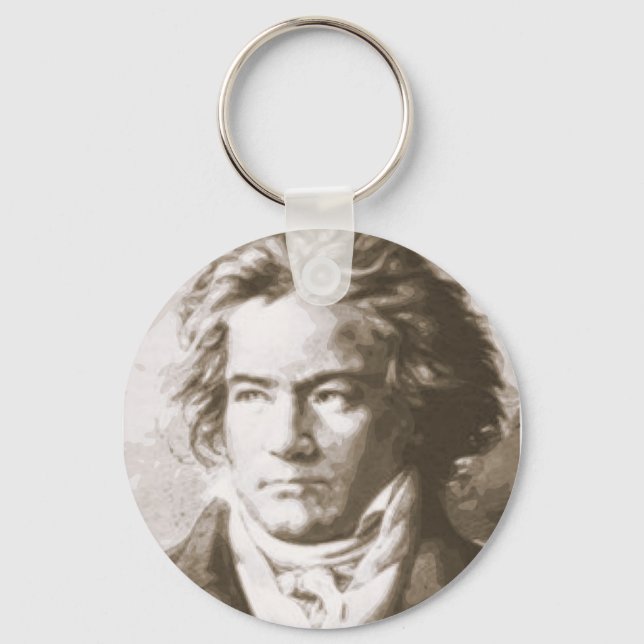 Beethoven in Sepia Schlüsselanhänger (Vorderseite)