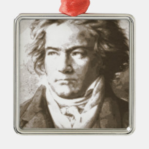 Beethoven in Sepia Silbernes Ornament