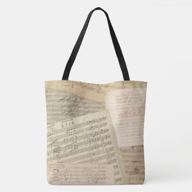 Beethoven Music Manuscripts Collage Tasche (Rückseite)
