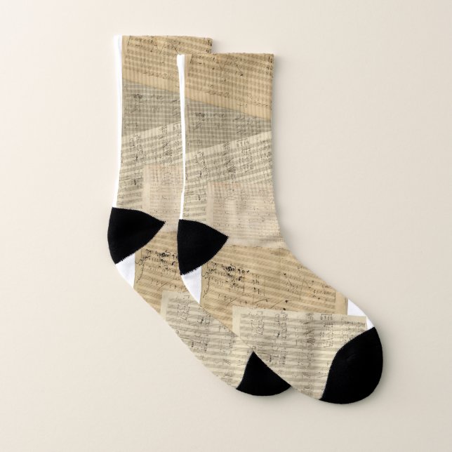 Beethoven-Musik-Manuskript-Collage Socken (Paar)