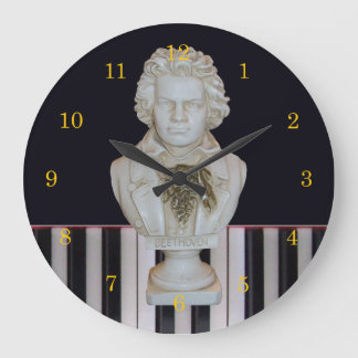 Beethoven/Piano Keys Clock by Leslie Harlow Große Wanduhr