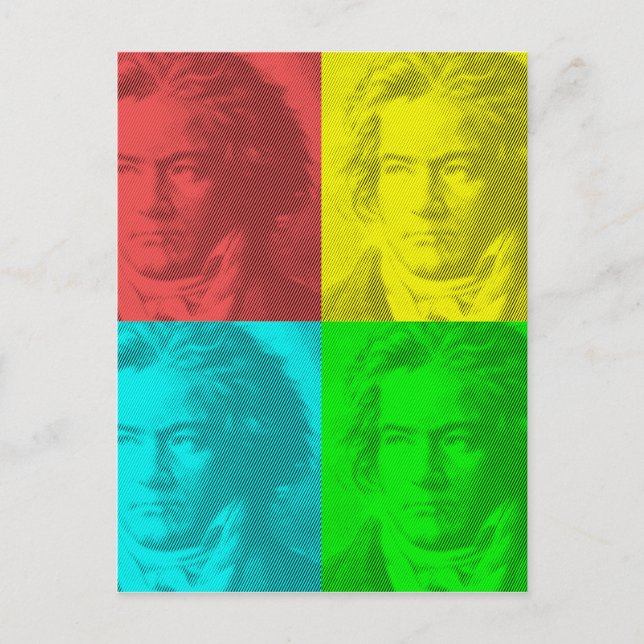 Beethoven-Portrait auf den Plätzen Postkarte (Vorderseite)