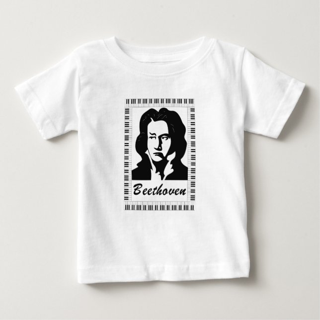 Beethoven-Portrait mit Klaviertastatur Baby T-shirt (Vorderseite)
