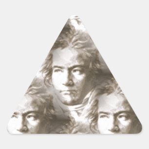 Beethoven Portrait Pattern Dreieckiger Aufkleber
