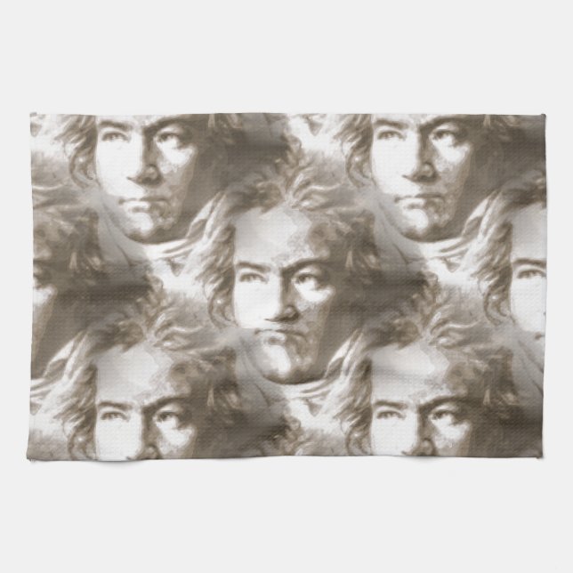 Beethoven Portrait Pattern Küchentuch (Horizontal)