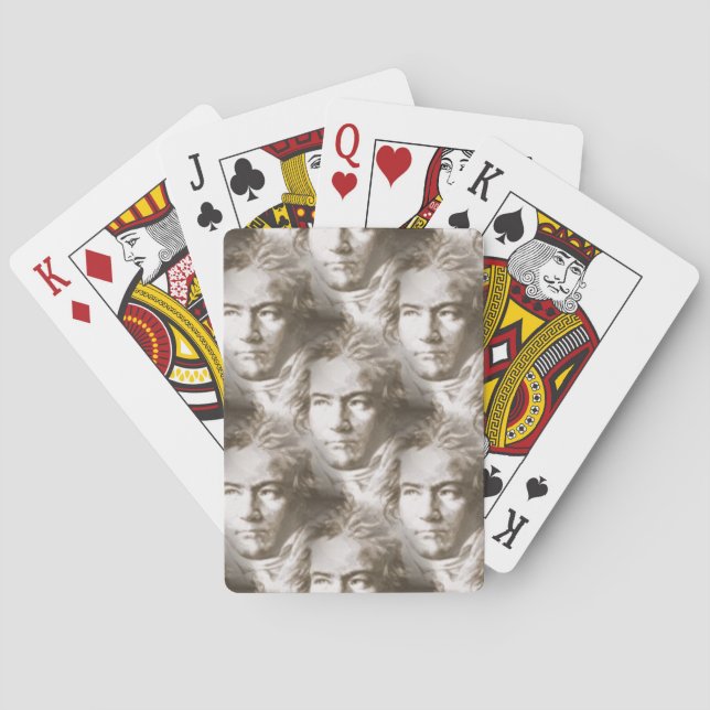 Beethoven Portrait Pattern Spielkarten (Rückseite)