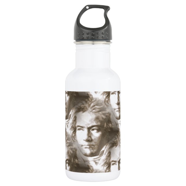Beethoven Portrait Pattern Trinkflasche (Vorderseite)