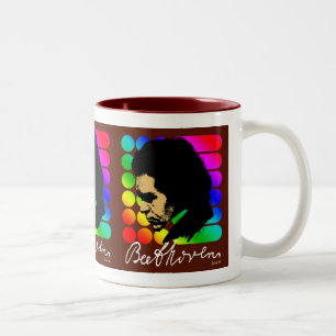 BEETHOVEN-REGENBOGEN-KOPF-DUNKELHEITS-TASSE ZWEIFARBIGE TASSE