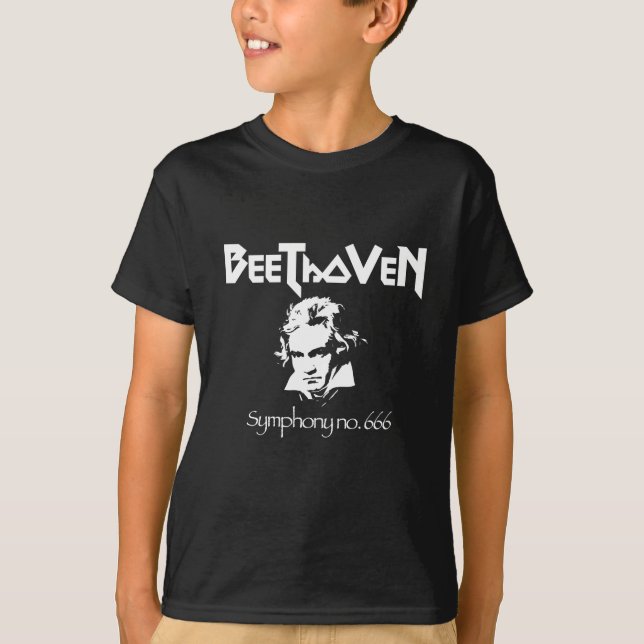 Beethoven-schwarzer MetallT - Shirt (Vorderseite)