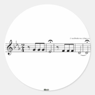 Beethoven-Symphonie-Nr. 5-Aufkleber Runder Aufkleber
