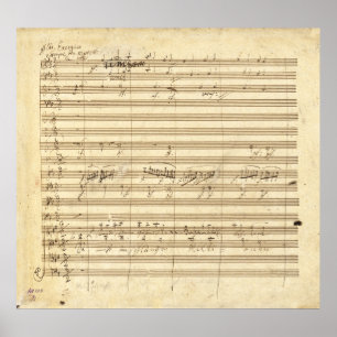 Beethoven Symphony No. 9 Original Manuskript Print Poster